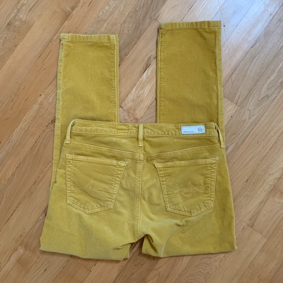 EUC Ag Adriano Goldschmied Yellow Corduroy Stevie Slim Straight 26 - Picture 7 of 11
